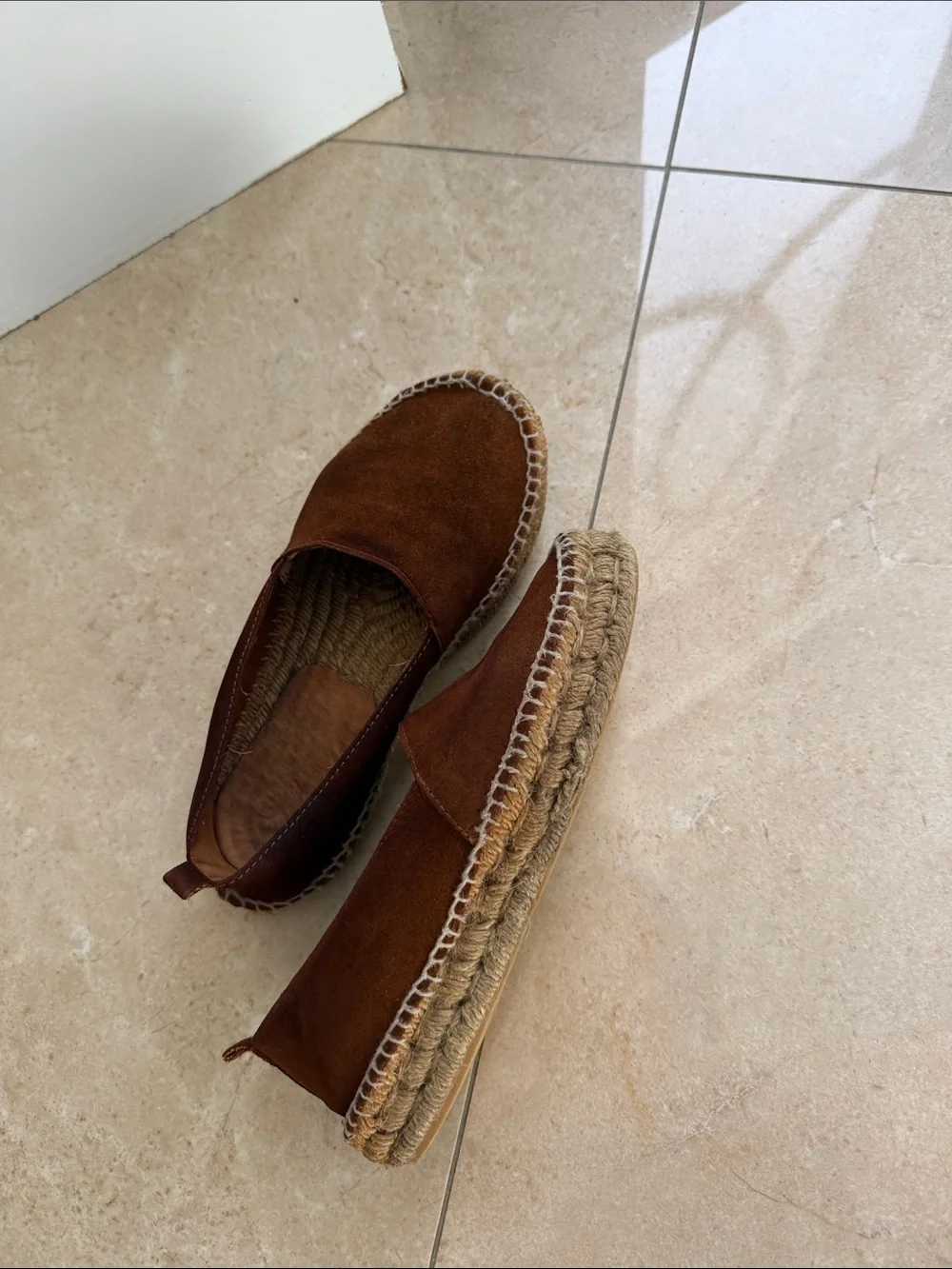 Women Brown Suede Slip-On Espadrilles